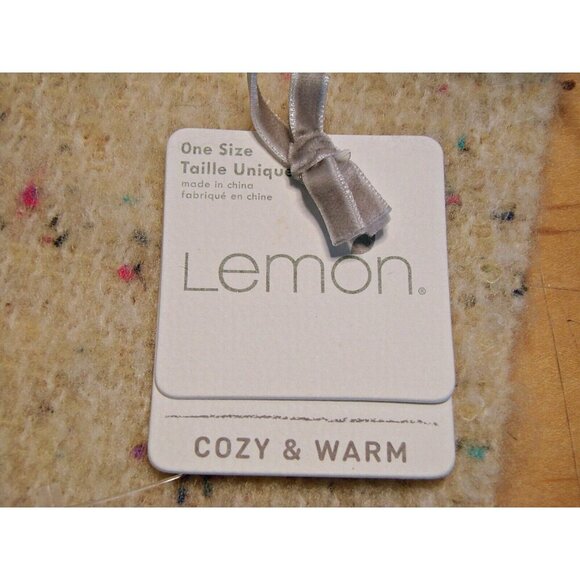 Lemon Wrap Poncho Shawl Scarf Fringe Off White Soft Knitted Cozy Warm One Size - Picture 4 of 11